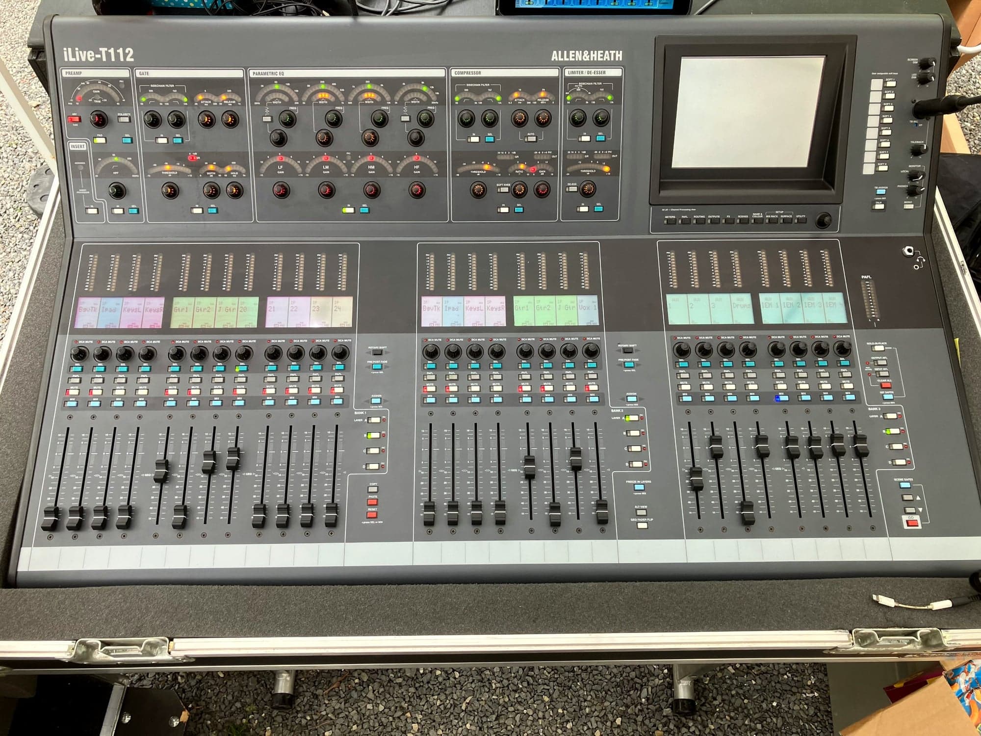 Digital mixing console at a live event